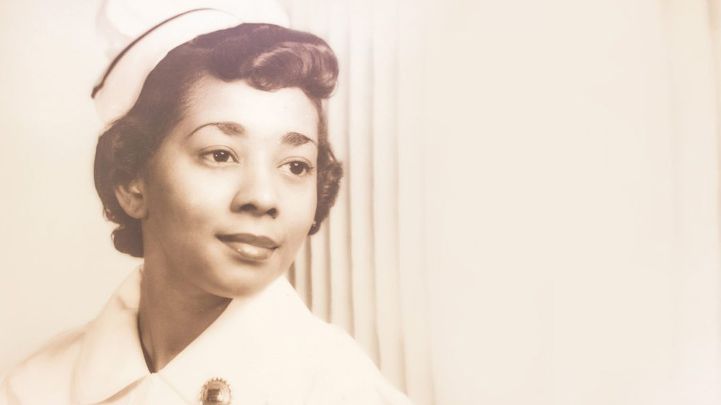 A historical portrait of Cleo DeGraffenreid in her nursing uniform