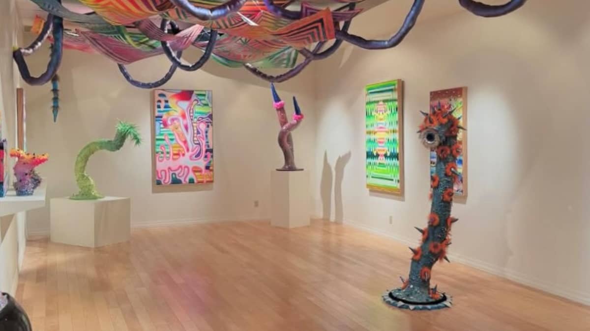 Artwork by Grant Benoit displayed in the Greg Hardwick Gallery.